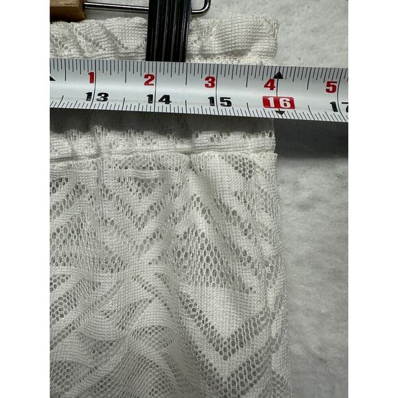 Miken Women's Swim Cover-Up Pants L White Polyester Sheer Crochet Drawstring - Picture 3 of 9
